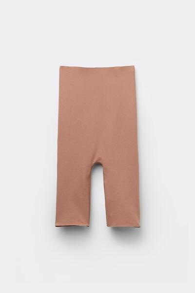Beige Light Shaping High-Waisted Cotton Shorts, Medium Beige, large image number 2