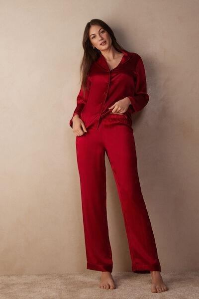 Intimissimi - Red Silk Satin Trousers