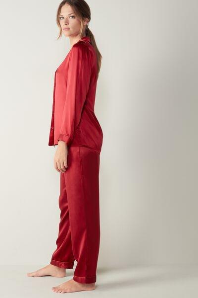 Intimissimi - Red Silk Satin Trousers