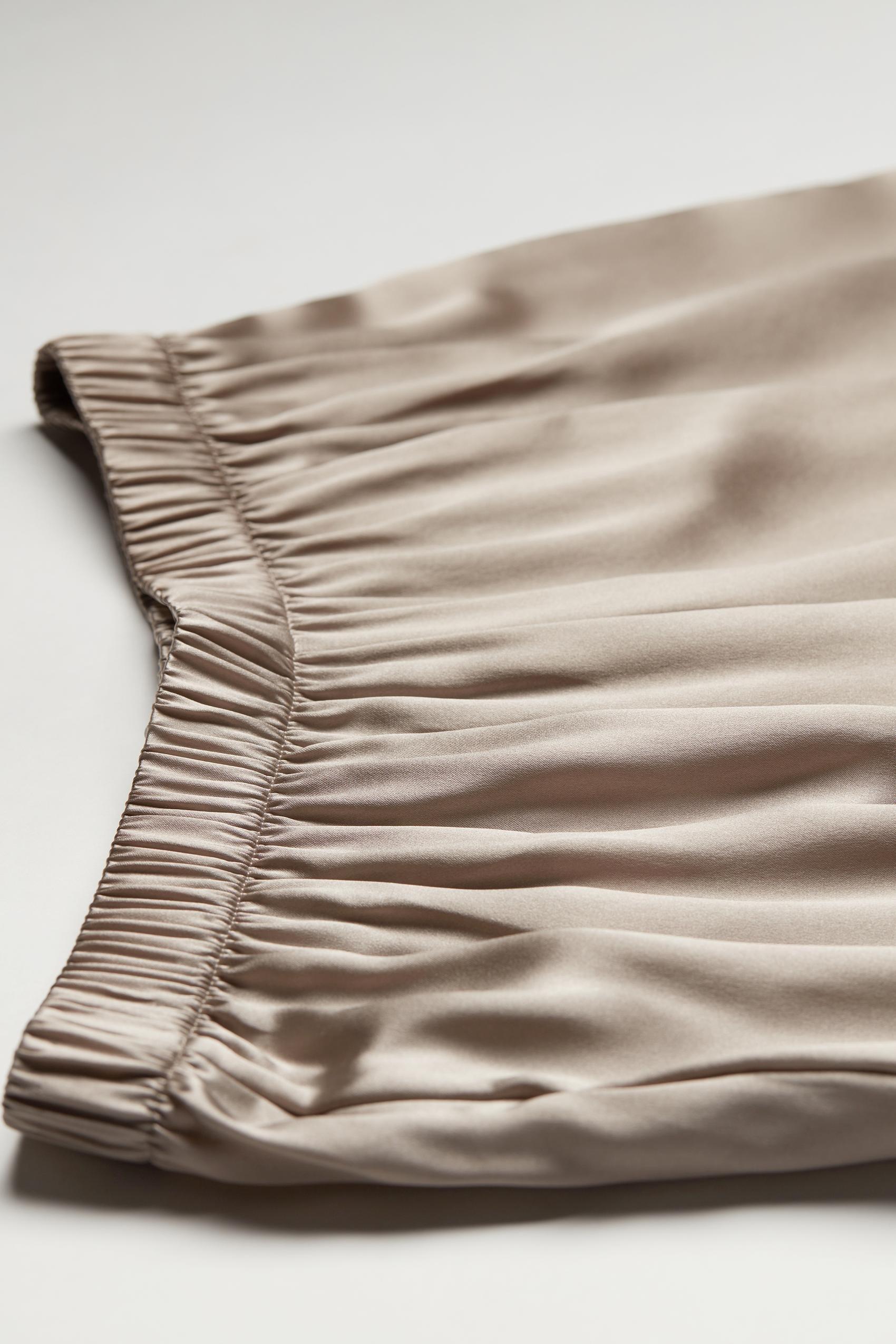 Beige Silk Satin Trousers, , large image number 7