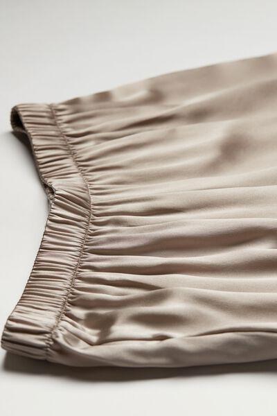 Beige Silk Satin Trousers, , large image number 8