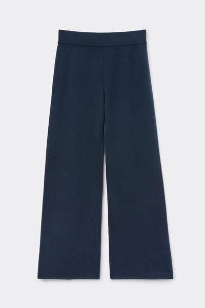 Navy Palazzo 100% Cashmere Pants, Intense Blue, large image number 3