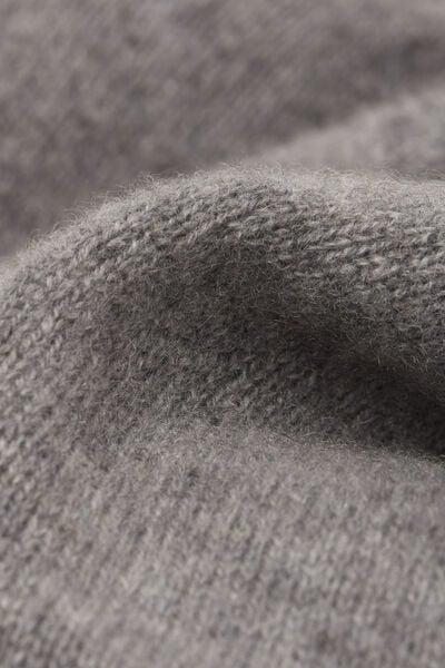 Grey Plain-Knit 100% Cashmere Palazzo Pants, 5601_456J, large image number 4