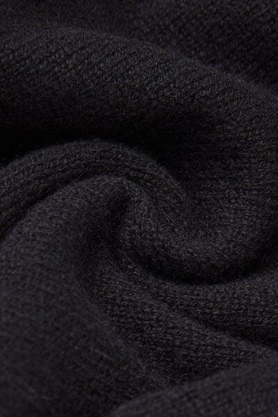Black Plain-Knit 100% Cashmere Palazzo Pants, 5601_710J, large image number 4