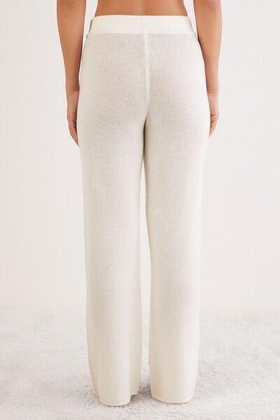 White Plain-Knit 100% Cashmere Palazzo Pants, 5601_711J, large image number 2