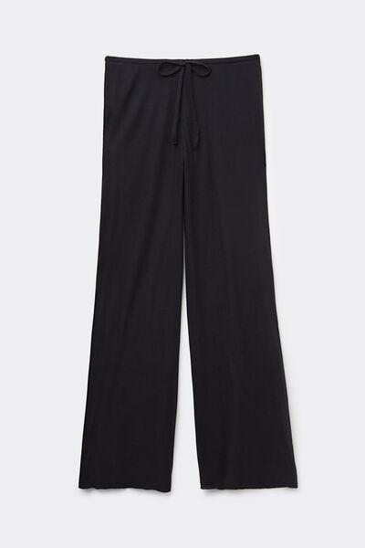 Black Cashmere Palazzo Trousers, , large image number 1