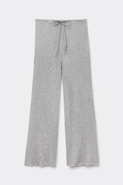 Grey Cashmere Palazzo Trousers, , large image number 1
