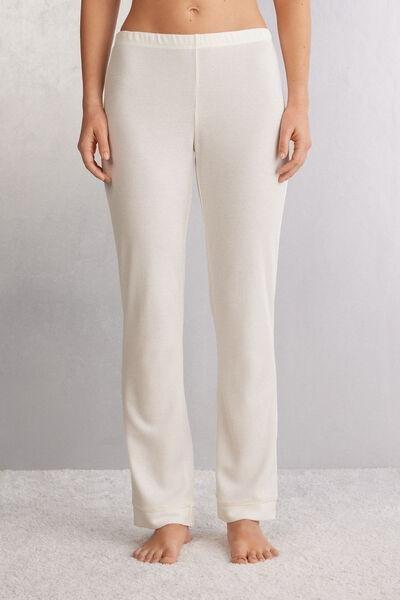 White Glisten In Light Straight-Leg Trousers, , medium