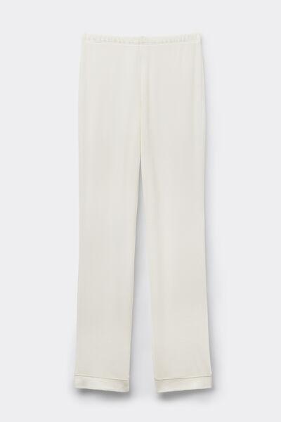 White Glisten In Light Straight-Leg Trousers, , large image number 1