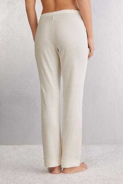 White Glisten In Light Straight-Leg Trousers, , large image number 3
