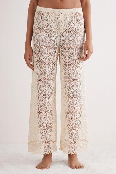 Beige Italian Riviera Lace Trousers, 5601_865J, large image number 1