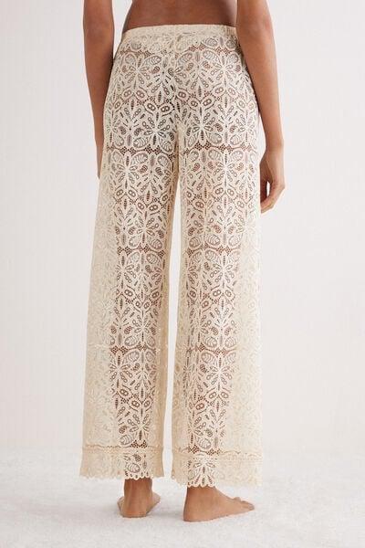 Beige Italian Riviera Lace Trousers, 5601_865J, large image number 2