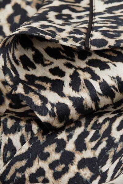 Beige A Moment Of Glamour Animal Print Silk Pyjama Bottoms, 5601_029K, large image number 4
