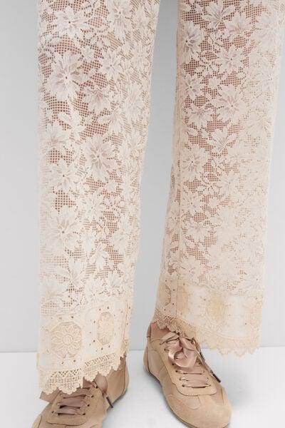 Beige Midsummer Dream Lace Pants, 5601_118K, large image number 5