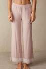 Intimissimi - Pink Full-Length Modal Trousers with Lace Details
