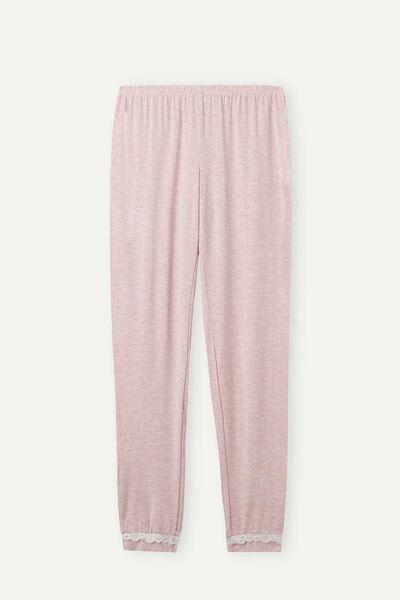 Pink Lace Details Trousers, , large image number 2
