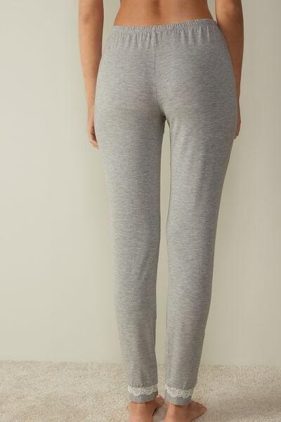 Intimissimi - Grey  Long Modal Trousers With Lace Details