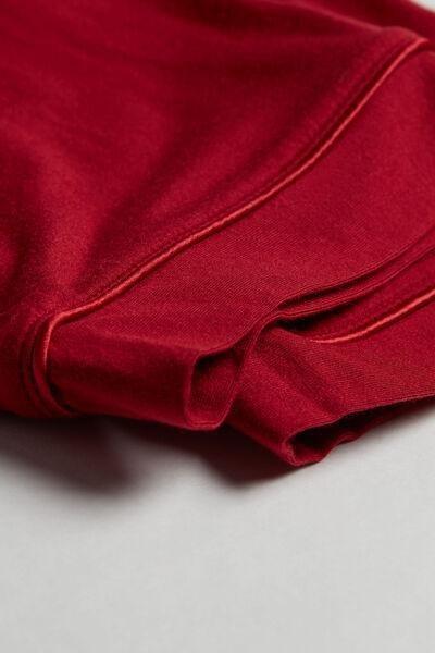 Red Long Micromodal Trousers, , large image number 5