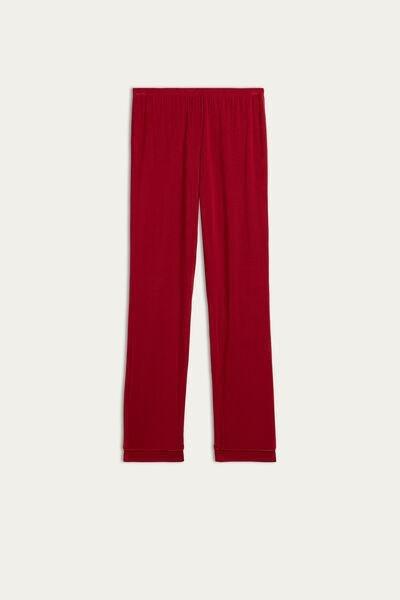 Red Long Micro modal Trousers, Red, large image number 12