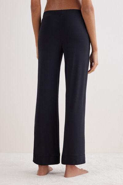 Black Modal Palazzo Trousers, , large image number 3