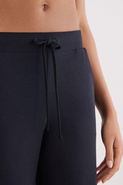 Black Modal Palazzo Trousers, Black, large image number 5