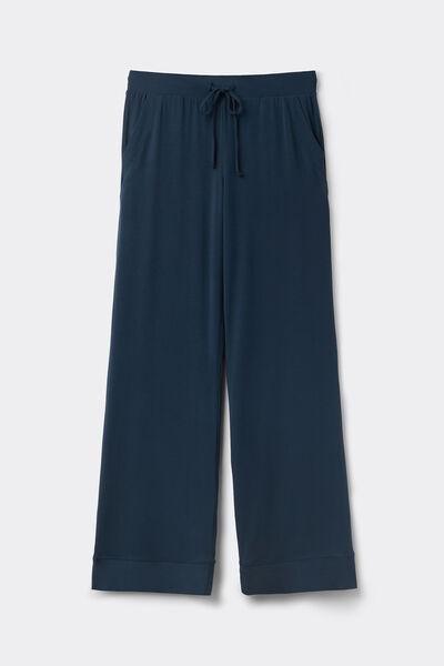 Navy Palazzo Trousers, , large image number 1