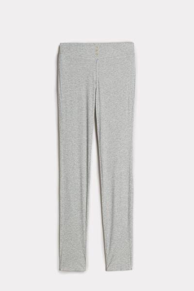 Silver Ribbed Modal Blend Leggings, , large image number 2