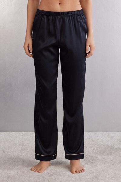 Black Satin Silk Trousers, , medium