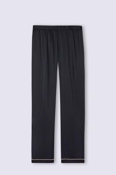 Black Satin Silk Trousers, , large image number 2