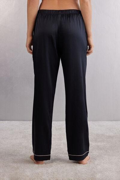 Black Satin Silk Trousers, , large image number 3