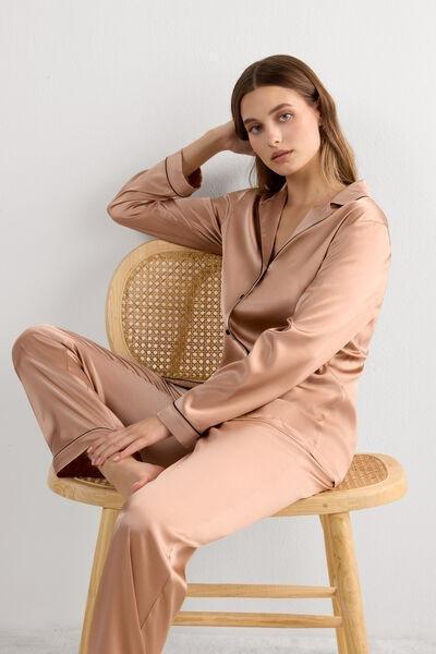 Pink Silk Trousers, Satin Pink, medium