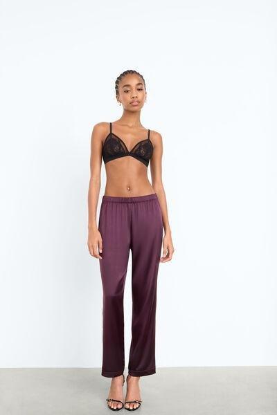 Purple Stretchy Silk Pants, 5601_198K, medium