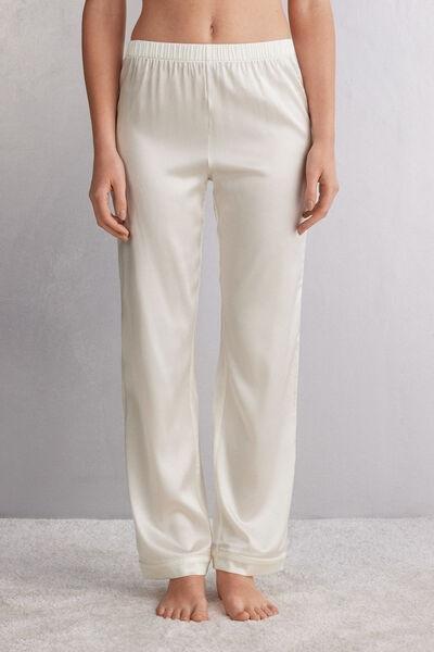White Long Silk Pants, , medium