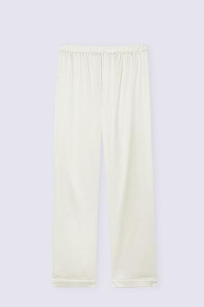 White Long Silk Pants, , large image number 2