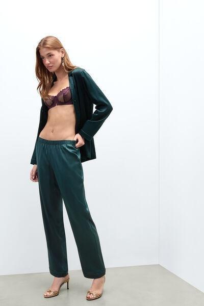 Green Stretchy Silk Pants, 5601_254K, medium