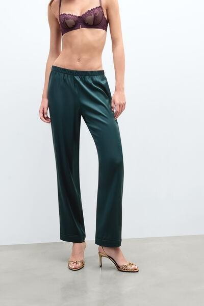 Green Stretchy Silk Pants, 5601_254K, medium