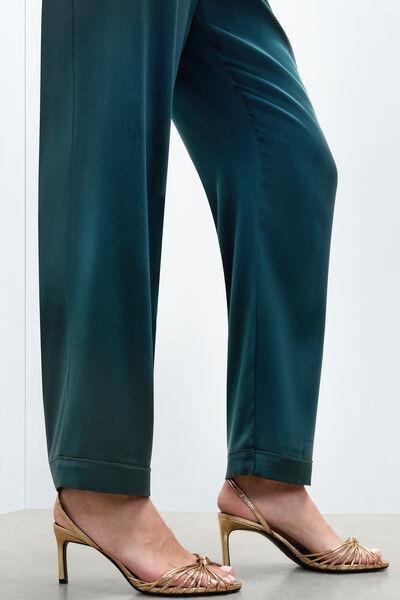Green Stretchy Silk Pants, 5601_254K, large image number 4