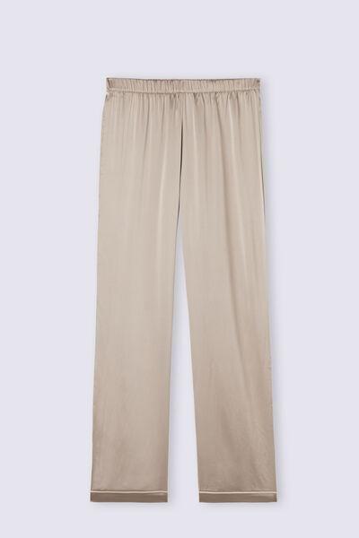 Beige Trimmed Silk Shorts, , large image number 2