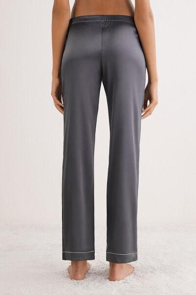 Grey Stretchy Silk Trousers, , large image number 3
