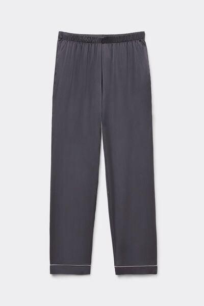 Grey Stretchy Silk Trousers, 5601_943J, large image number 7