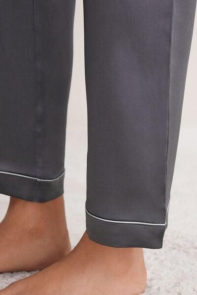 Grey Stretchy Silk Trousers, 5601_943J, large image number 10