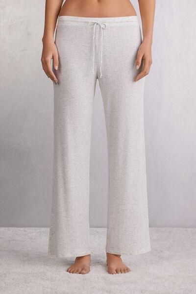 White Full-Length Palazzo Trousers, , large image number 0