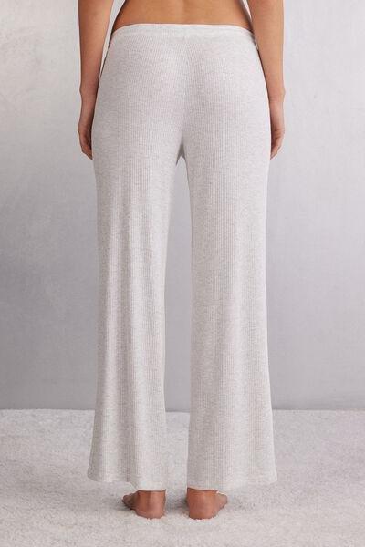White Full-Length Palazzo Trousers, , large image number 3