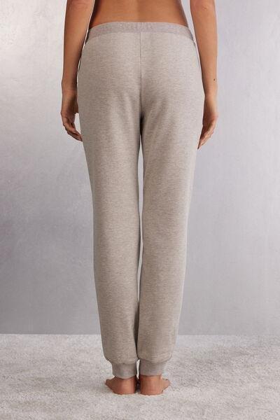 Beige Soft Chevron Cuffs Pants, , large image number 3