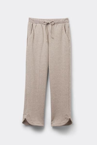 Beige Soft Chevron Straight-Cut Trousers, , large image number 2