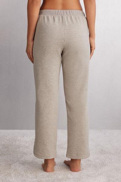 Beige Soft Chevron Straight-Cut Trousers, , large image number 3