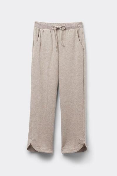 Beige Soft Chevron Straight-Cut Trousers, 5601_775J, large image number 3