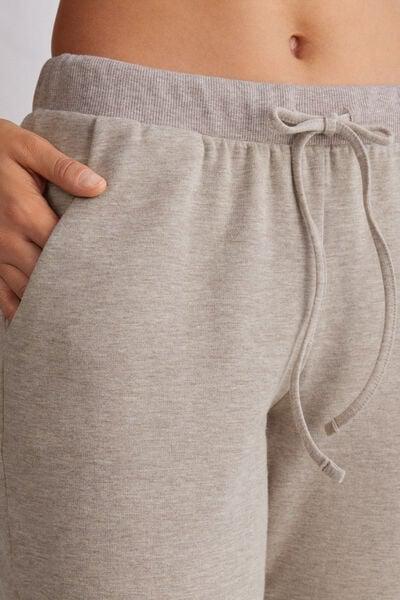 Beige Soft Chevron Straight-Cut Trousers, 5601_775J, large image number 5