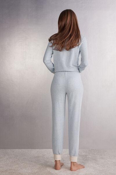 Grey Cold Winter Night Wool Cuffed Trousers, , large image number 1