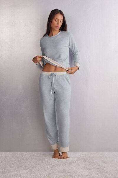 Grey Cold Winter Night Wool Trousers, , large image number 1